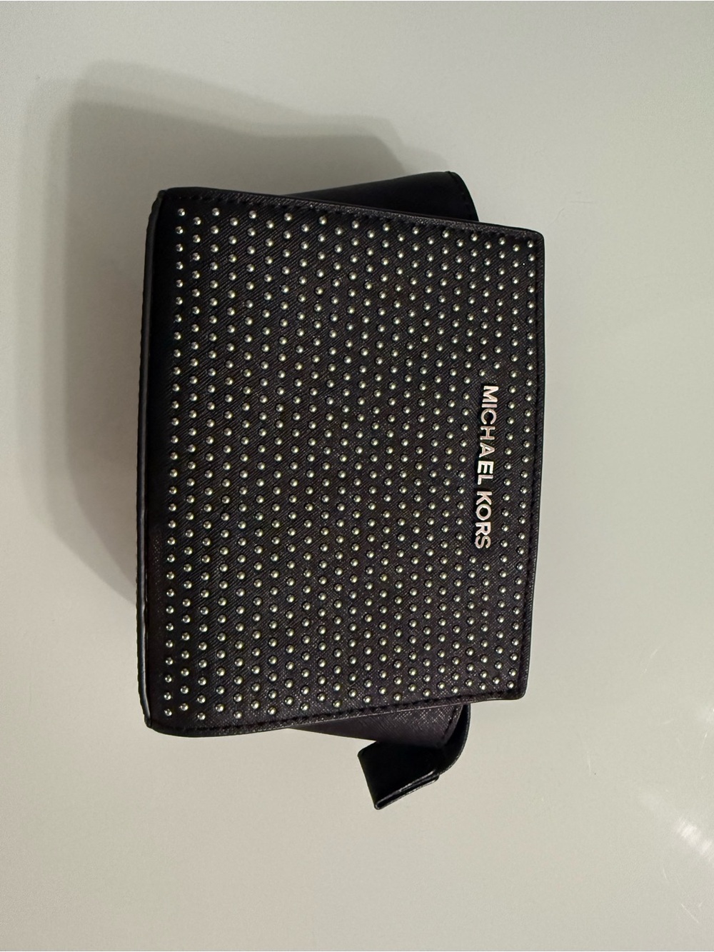Michael Kors Black Studded Crossbody / Wristlet Clutch Purse